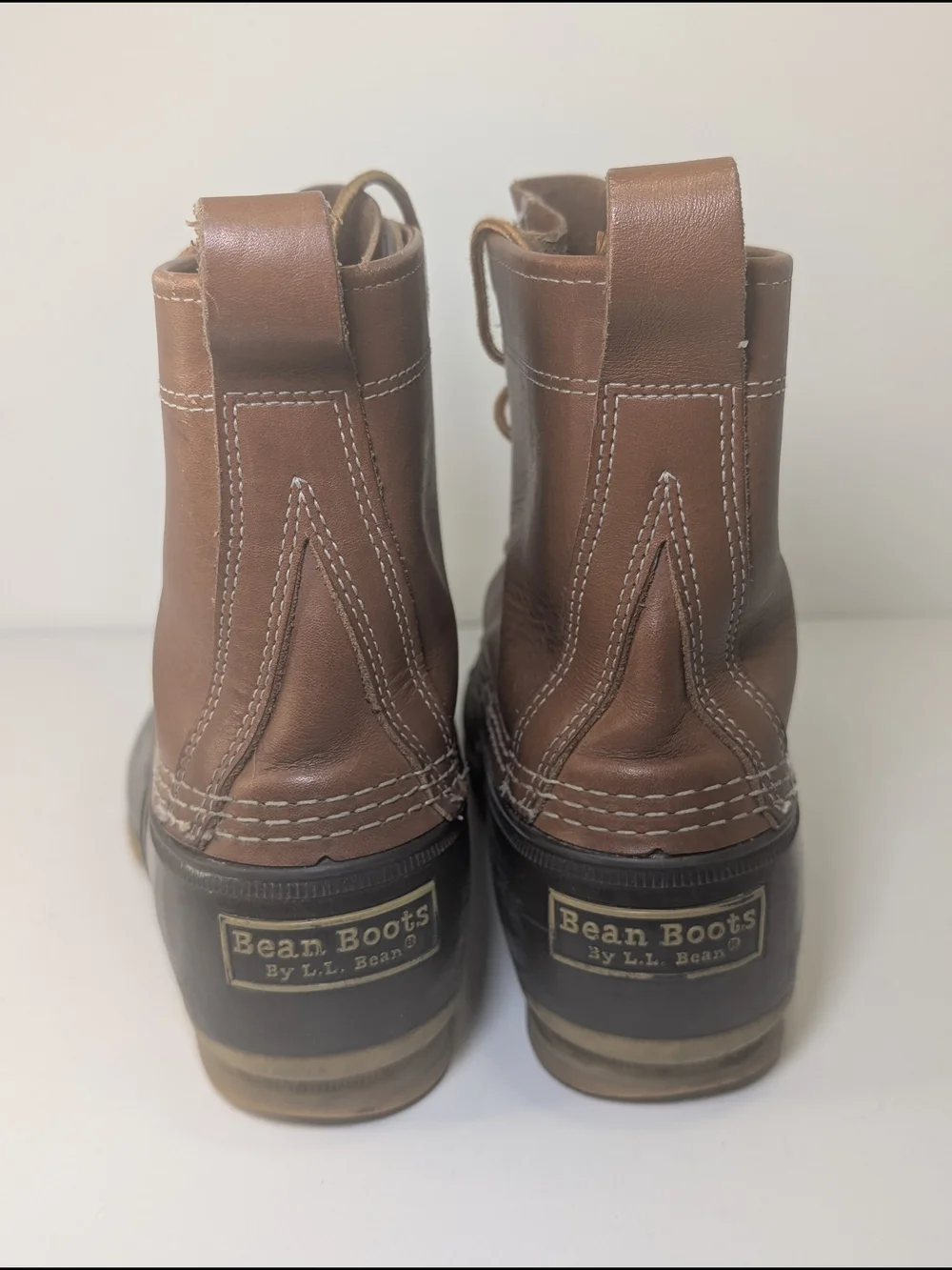 Men's Brown Leather & Black Rubber Duck Boots - Classic Waterproof Style